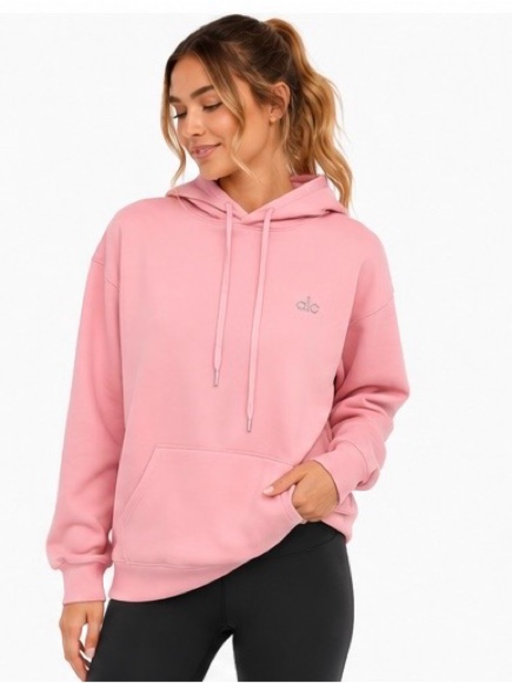 💕 Alo Yoga Accolade Hoodie Pink | Women’s Large | Oversized Pullover Sweatshirt